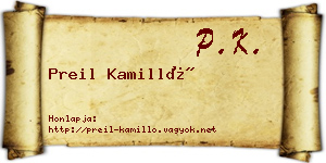 Preil Kamilló névjegykártya